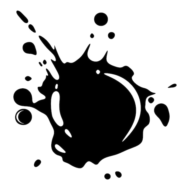 Mancha negra y blanca Ilustración vectorial sencilla Mancha de pintura