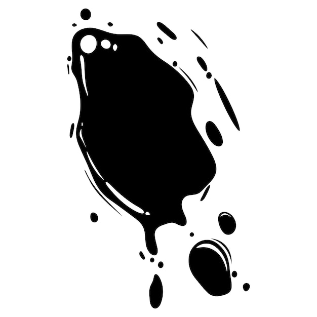 Mancha negra y blanca Ilustración vectorial sencilla Mancha de pintura