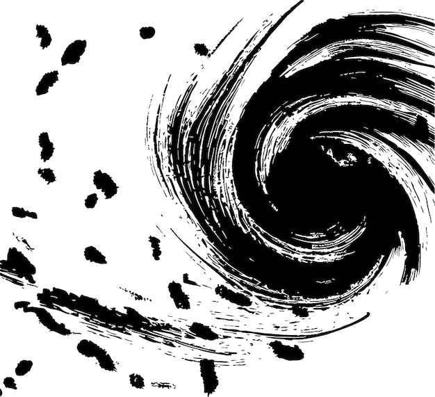 Mancha negra en forma de espiral un efecto de remolino creado por un lienzo abstracto vectorial