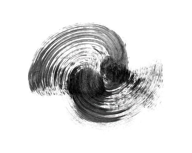 Mancha de pintura vectorial abstracta Elemento de diseño dibujado a mano Tinta negra sobre fondo blanco