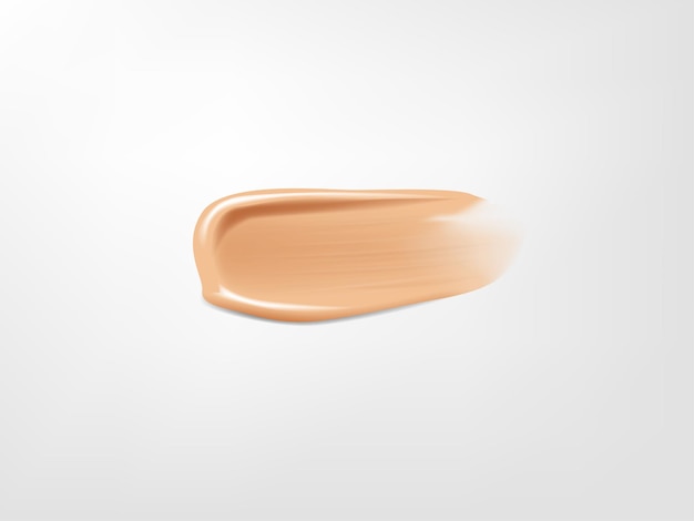 Una mancha realista de maquillaje sobre un fondo blanco, un fondo de belleza y cosméticos