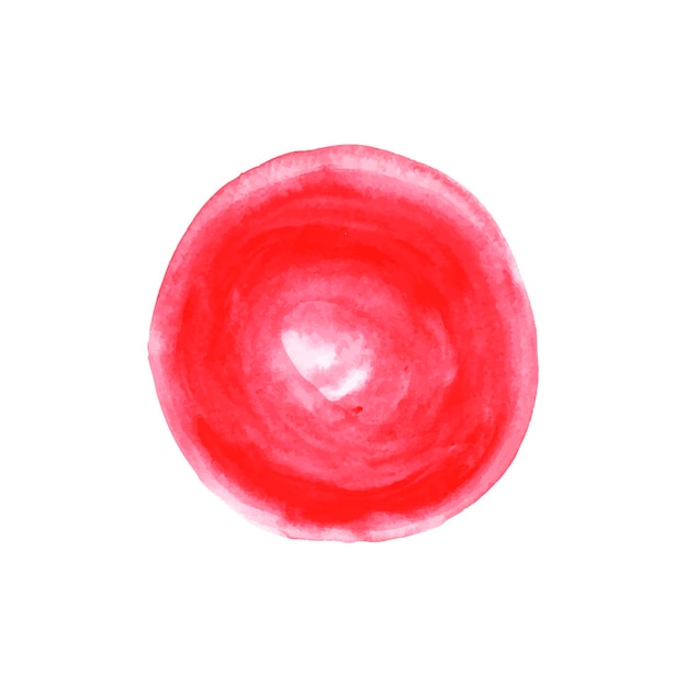 Mancha roja redonda de pintura fondo de acuarela abstracta Círculo simple pintado con pintura para el diseño
