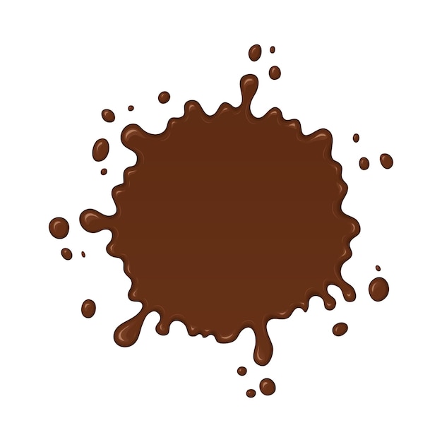 Vector mancha de salpicaduras de chocolate con gotas