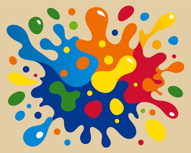 Manchas abstractas fondo brillante pintura gotas de pintura derramado pintura multicolor gotas de color