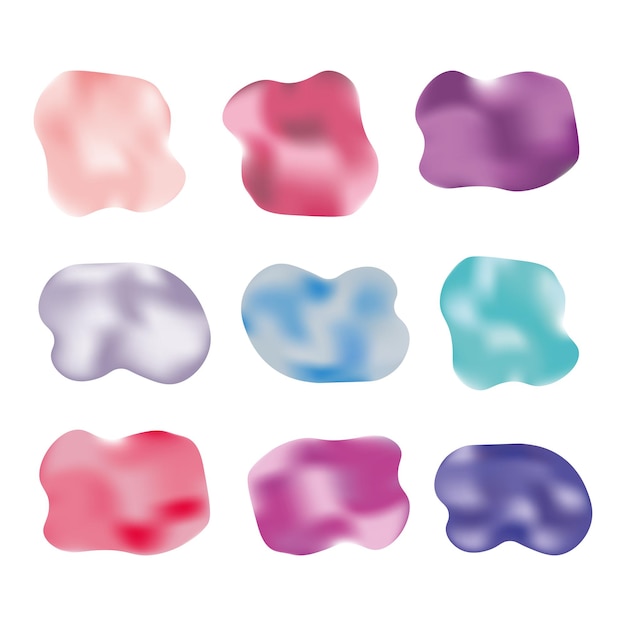 Manchas de acuarela de colores aisladas sobre fondo blanco