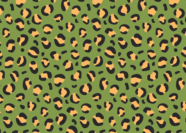 Manchas de leopardo de patrones sin fisuras en un patrón de leopardo de moda de fondo verde