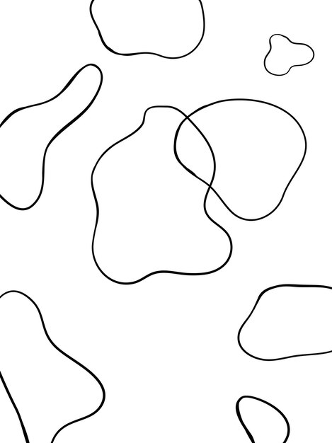Manchas de líneas fluidas abstractas vectoriales sobre fondo blanco