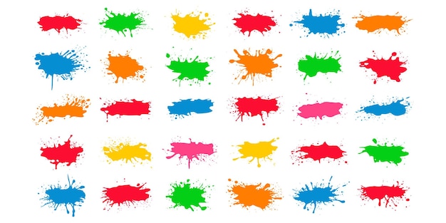 Manchas multicolores aisladas en el vector de fondo blanco