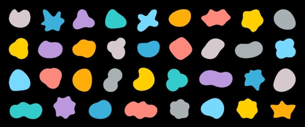 Manchas o nubes de colores colección de manchas de colores formas y formas flexibles para el fondo debajo