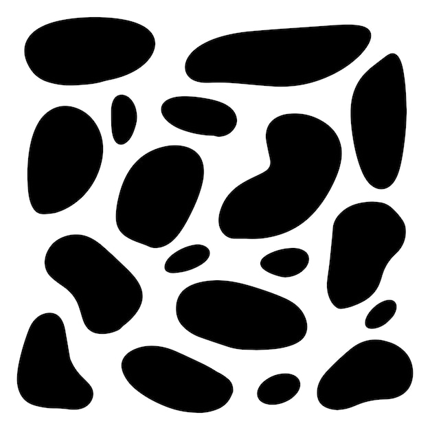 Manchas orgánicas aleatorias Manchas aleatorias Manchas de tinta Formas de puntos Gráfico de puntos de salpicadura Una gota de líquido Guijarros Siluetas de piedra