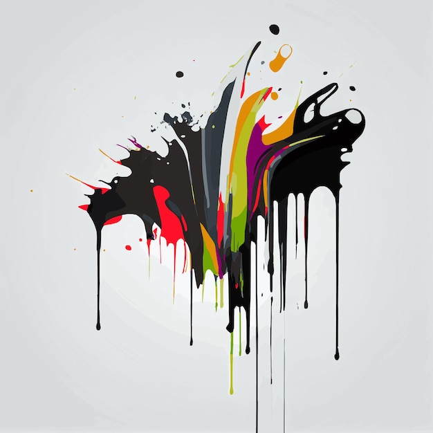 Manchas de pintura coloreada sobre un fondo blanco arco iris de colores multicolores Vector