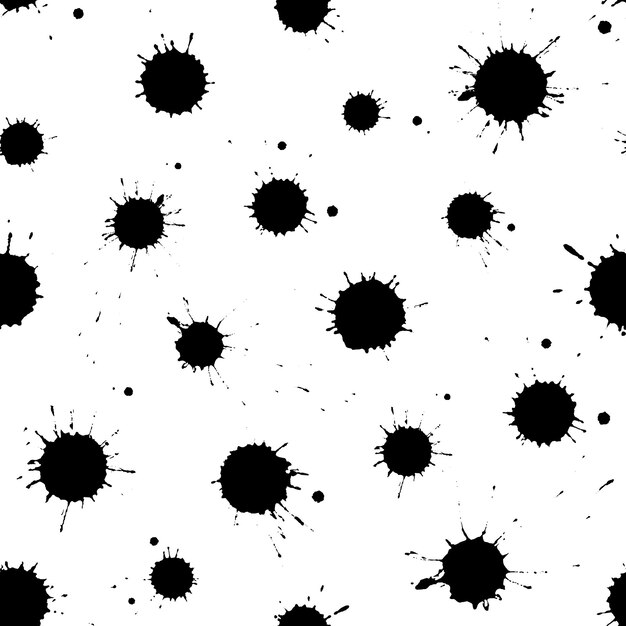 Manchas de pintura manchas de patrón sin costuras aisladas en fondo blanco elementos de diseño grunge abstractos de textura de angustia manchas vectoriales
