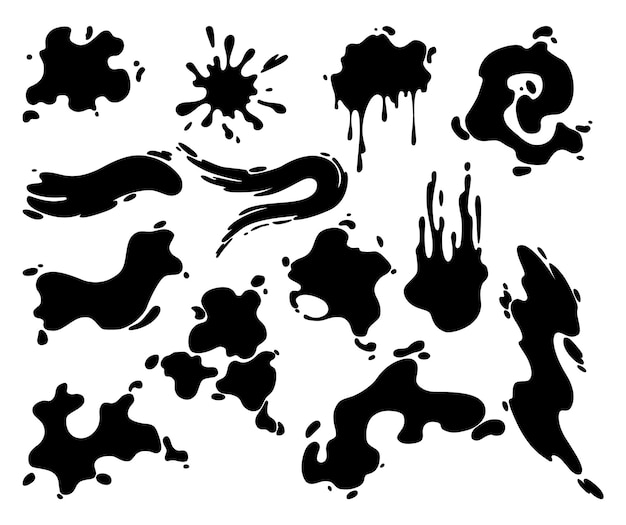 Manchas de pintura Pinceladas o manchas de pintura aisladas creativas Manchas de tinta manchas de forma abstracta con textura Elementos de diseño grunge Colección de diferentes gotas