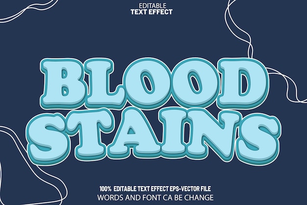 Manchas de sangre Efecto de texto editable Estilo de dibujos animados 3D