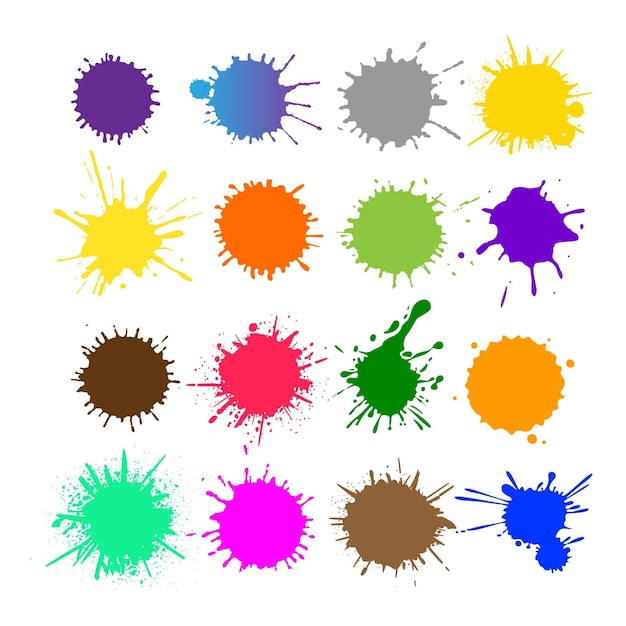 Manchas de tinta coloridas Pinturas abstractas salpicaduras y manchas húmedas Mancha de pintura de color salpicadura de acuarela