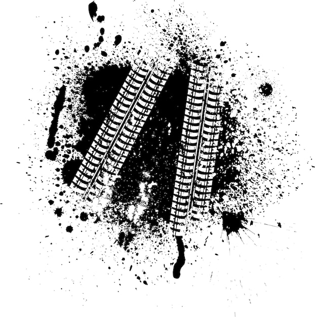 Manchas de tinta y huellas de neumáticos
