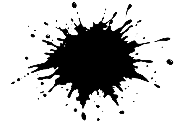 Manchas de tinta negra en fondo blanco Ilustración de tinta Pruebas de pincel