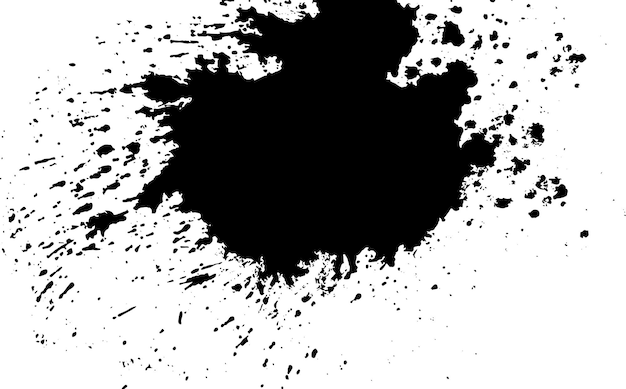 Manchas de tinta negra sobre fondo blanco vector salpicaduras de tinta negra en fondo blanco pincel grunge