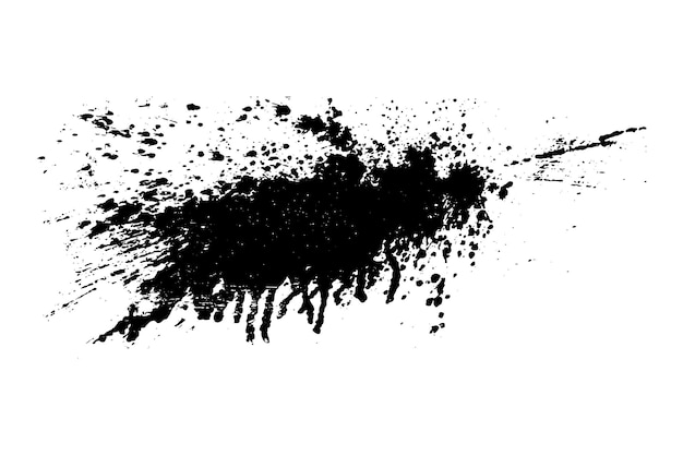 Vector manchas de tinta negra sobre fondo blanco vector salpicaduras de tinta negra en fondo blanco pincel grunge