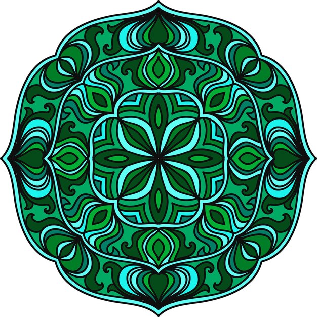 Vector mándala abstracta. elemento de diseño decorativo para alfombra de yoga, cubierta y tapicería. adorno en círculo.