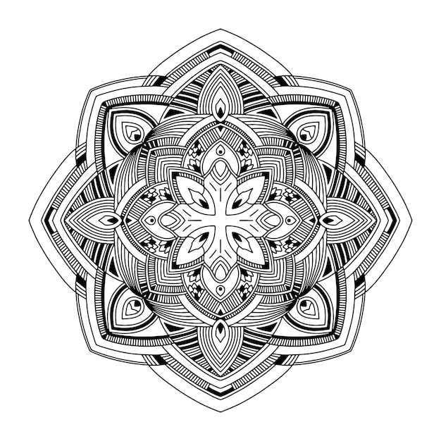 Vector mandala abstracto dibujo a mano libro para colorear para adultos