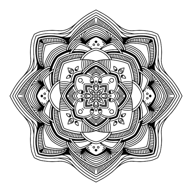 Mandala abstracto Dibujo a mano libro para colorear para adultos