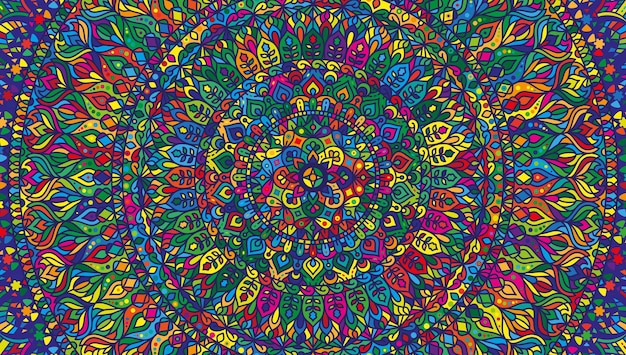 Mandala abstracto con formas coloridas Fondo de vector de patrón artístico