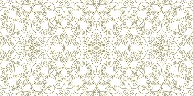 mandala abstracto línea dorada patrón origen étnico