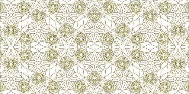 mandala abstracto línea dorada patrón origen étnico