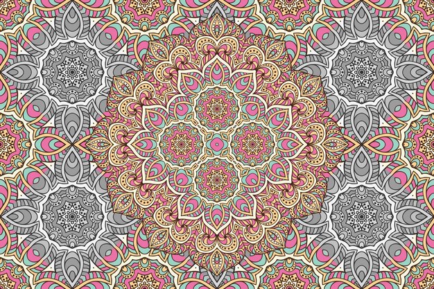 Vector mandala abstracto de patrones sin fisuras