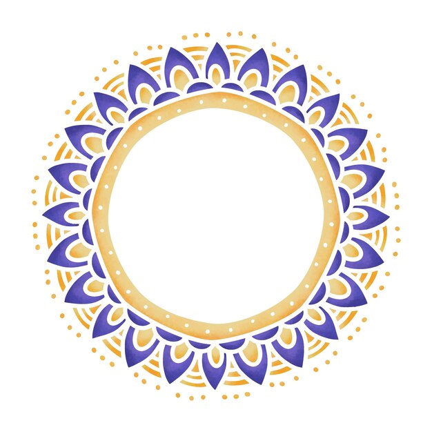 mandala de acuarela elemento de marco decorativo lugar para texto para invitaciones tarjetas de saludos