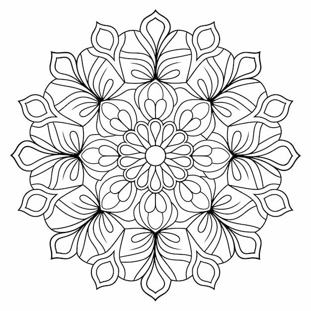 El mandala adornado para colorear