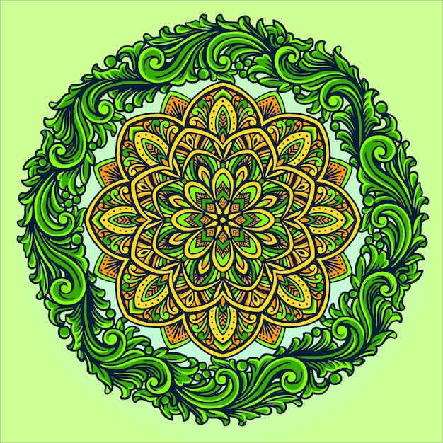 Vector mandala con adorno tallado