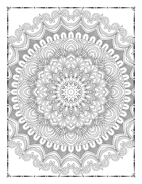 Mandala para adultos página para colorear kdp interior. página para colorear de mandalas. página para colorear para adultos.