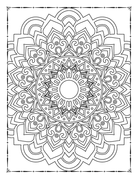 Mandala para adultos Página para colorear KDP Interior. Página para colorear de mandalas. Página para colorear para adultos.