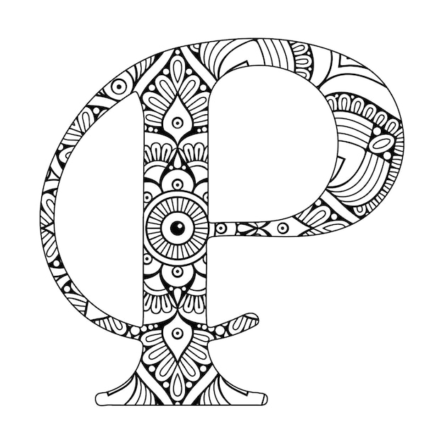 Mandala Alfabetos Mandala Letras Artes Diseño Estilo Letras Vector ilustración