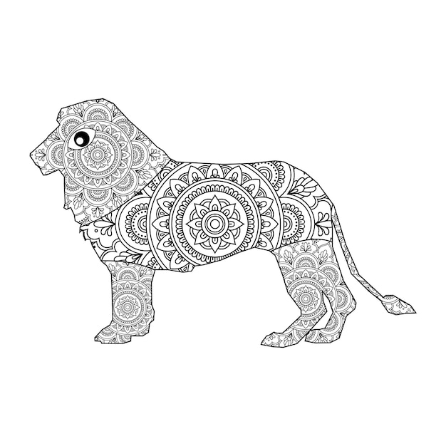 Mandala de animales Página para colorear