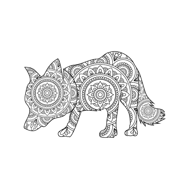 Mandala de animales Página para colorear