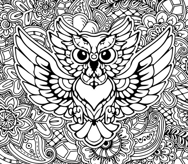 Vector mandala de animales para tshir y libros para colorear