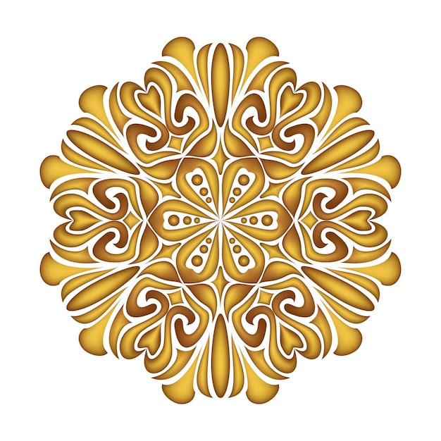 mandala de arte dorado de lujo e impresionante