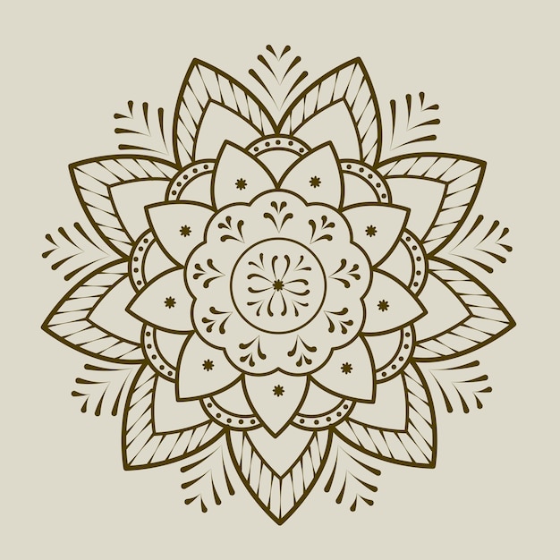 Vector mandala de arte de línea dibujada a mano