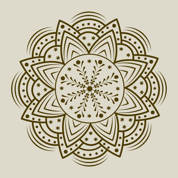 Vector mandala de arte de línea dibujada a mano