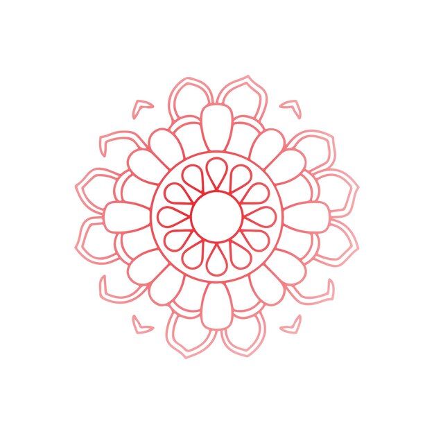 Mandala de arte de línea para páginas para colorear y arte de meditación