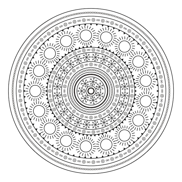 Mandala arte vectorial para impresión y activos digitales