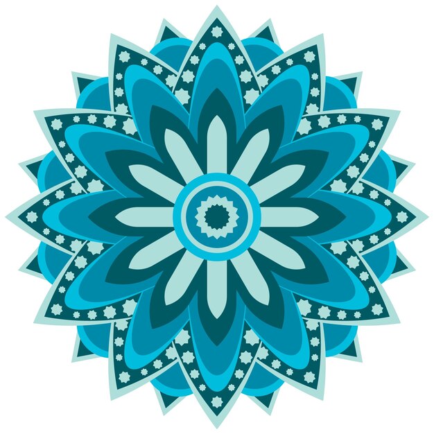 Mandala azul intrincado con patrones florales y geométricos
