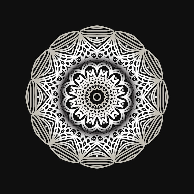 Un mandala blanco con un círculo en el centro.