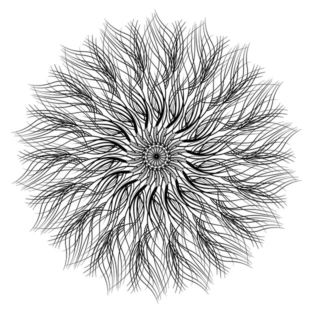 Mandala blanco y negro abstracto Ilustración vectorial para colorear libro
