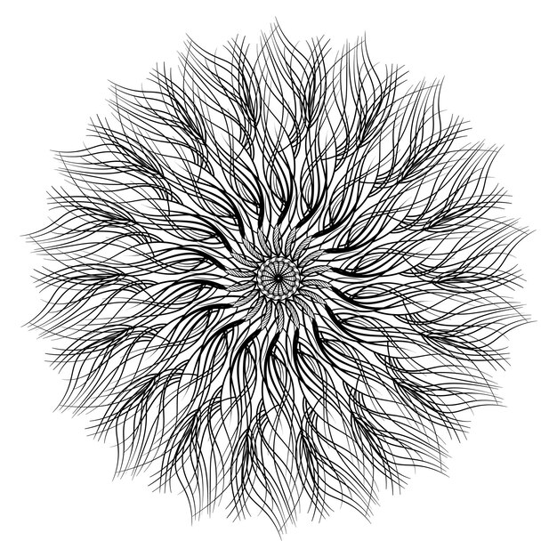 Mandala blanco y negro abstracto Ilustración vectorial para colorear libro