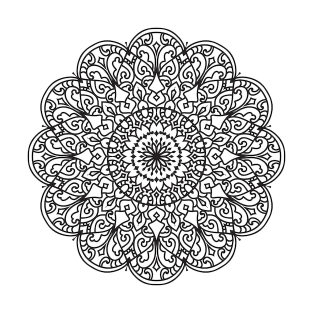 Mandala blanco y negro para colorear página vector ilustración