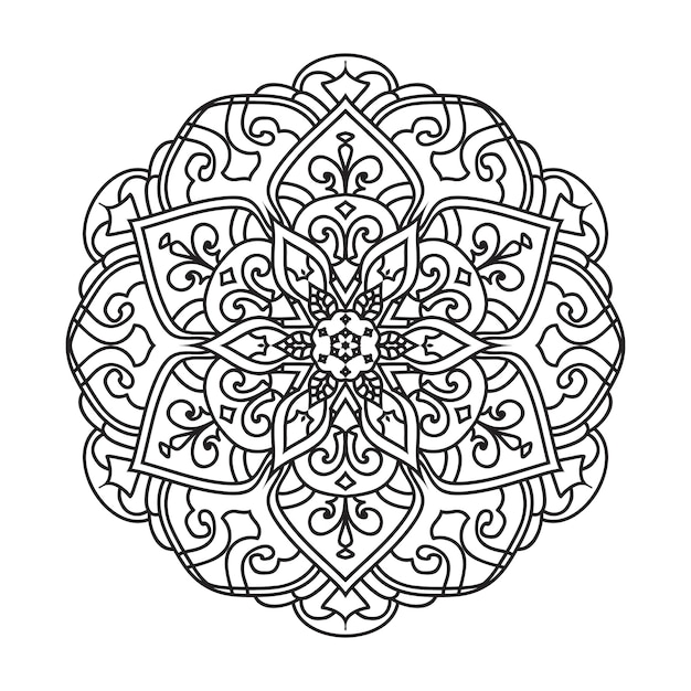 Mandala blanco y negro para colorear página vector ilustración